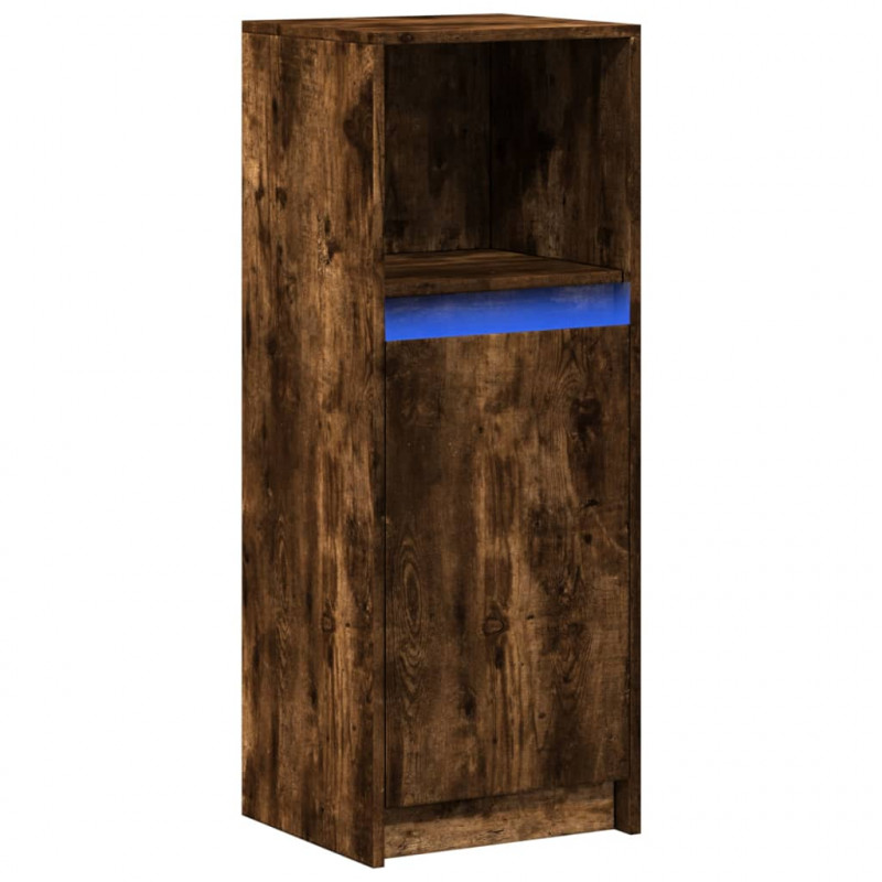 Szafka z LED, przydymiony dąb, 38x34x100 cm
