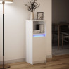 Szafka z LED, biała, 38x34x100 cm, materiał drewnopochodny