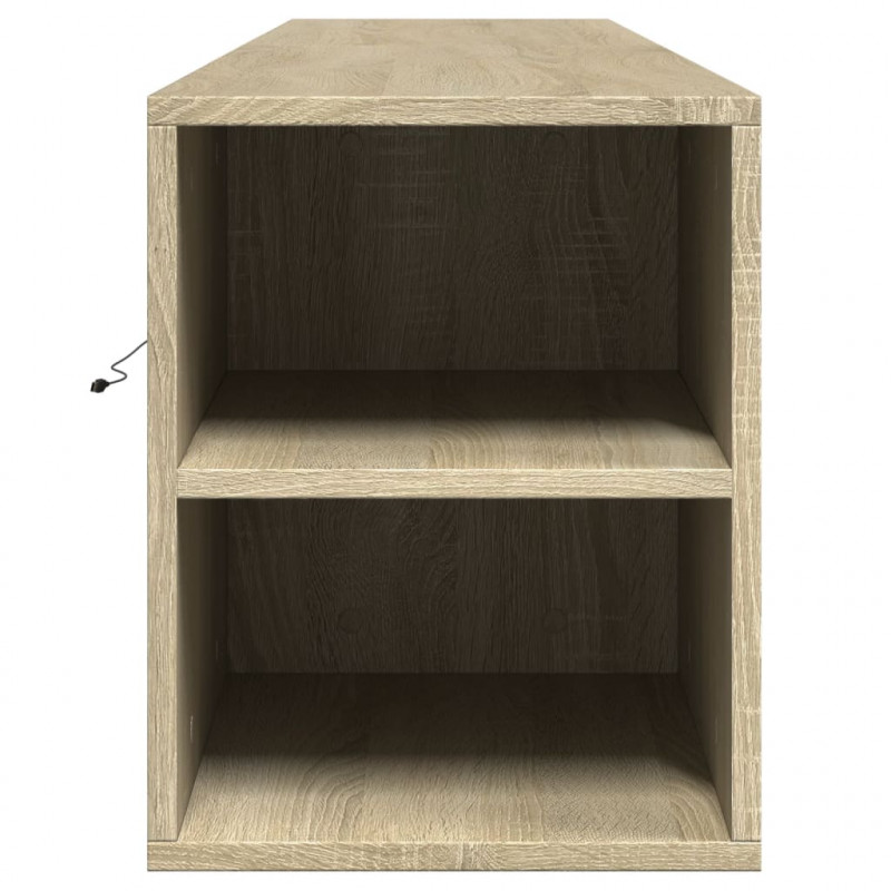 Ścienna szafka pod TV, z LED, dąb sonoma, 180x31x39,5 cm