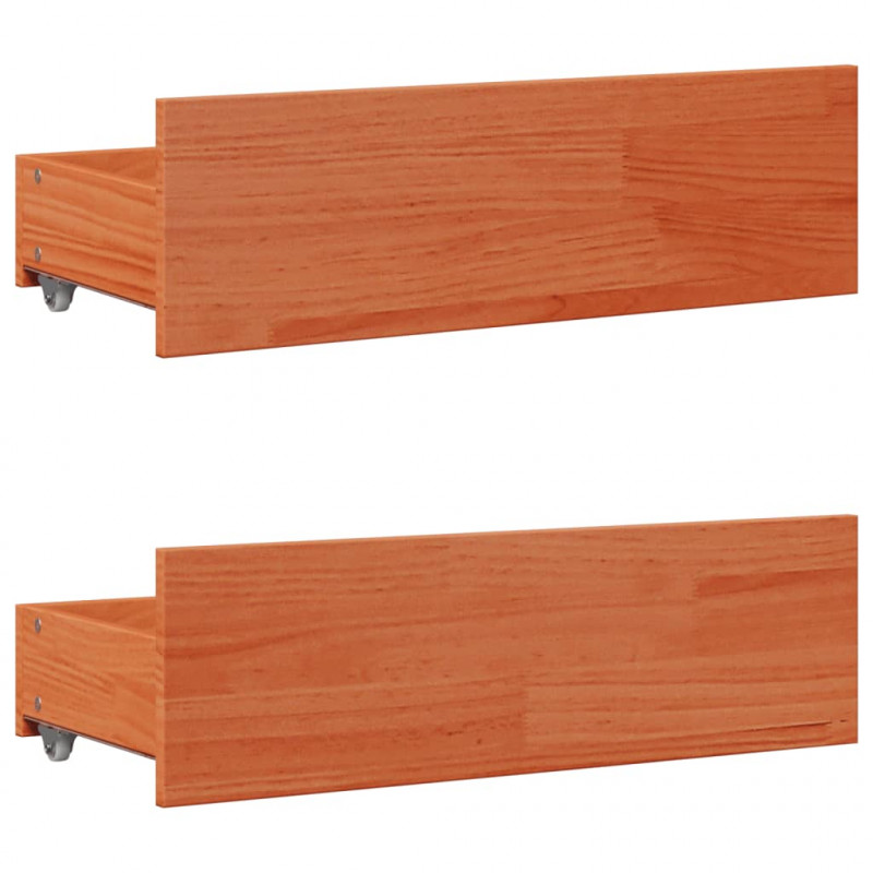 Łóżko bez materaca, z szufladami, woskowy brąz, 200x200 cm
