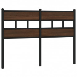 Wezgłowie, brązowy dąb, 120 cm, stal i materiał drewnopochodny