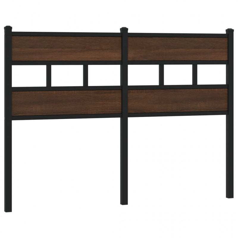 Wezgłowie, brązowy dąb, 120 cm, stal i materiał drewnopochodny