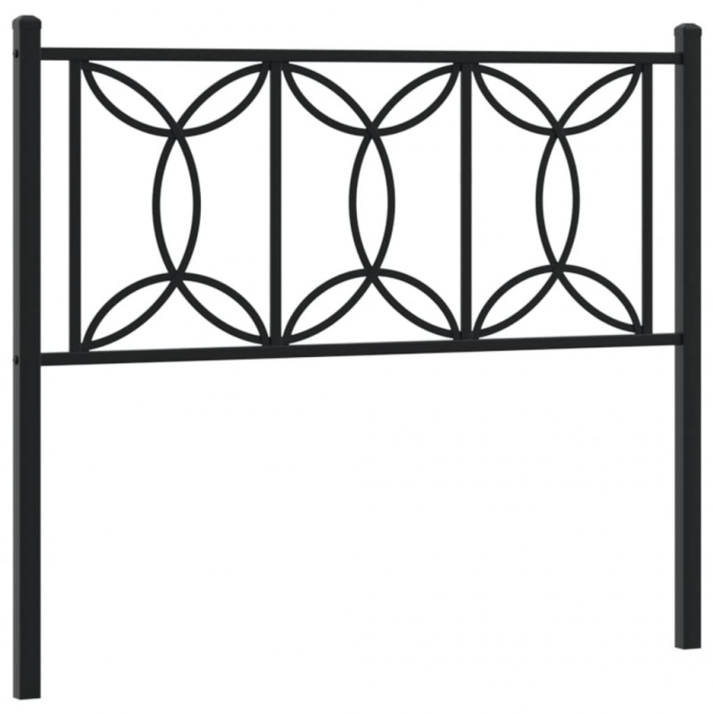 Metalowe wezgłowie, czarne, 107 cm