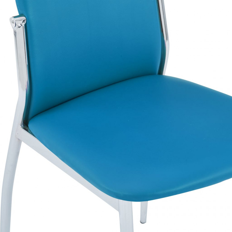 Krzesła stołowe, 4 szt., niebieskie, sztuczna skóra