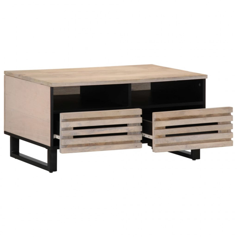 : Stolik kawowy, 80x55x40 cm, lite drewno mango