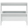 3-częściowy zestaw mebli: stolik i ławki, biały, wysoki połysk