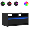 Stolik kawowy z LED, czarny, materiał drewnopochodny