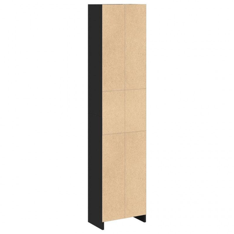 Regał, czarny, 40x24x176 cm, materiał drewnopochodny