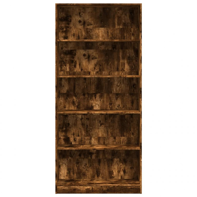Regał, przydymiony dąb, 80x24x176 cm, materiał drewnopochodny