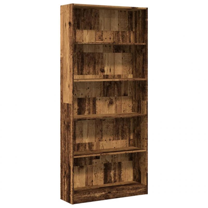 Regał, stare drewno, 80x24x176 cm, materiał drewnopochodny