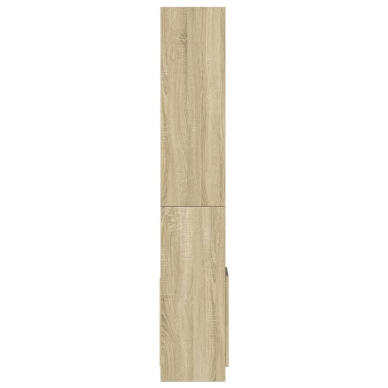 Kredens, dąb sonoma, 92x33x180 cm, materiał drewnopochodny
