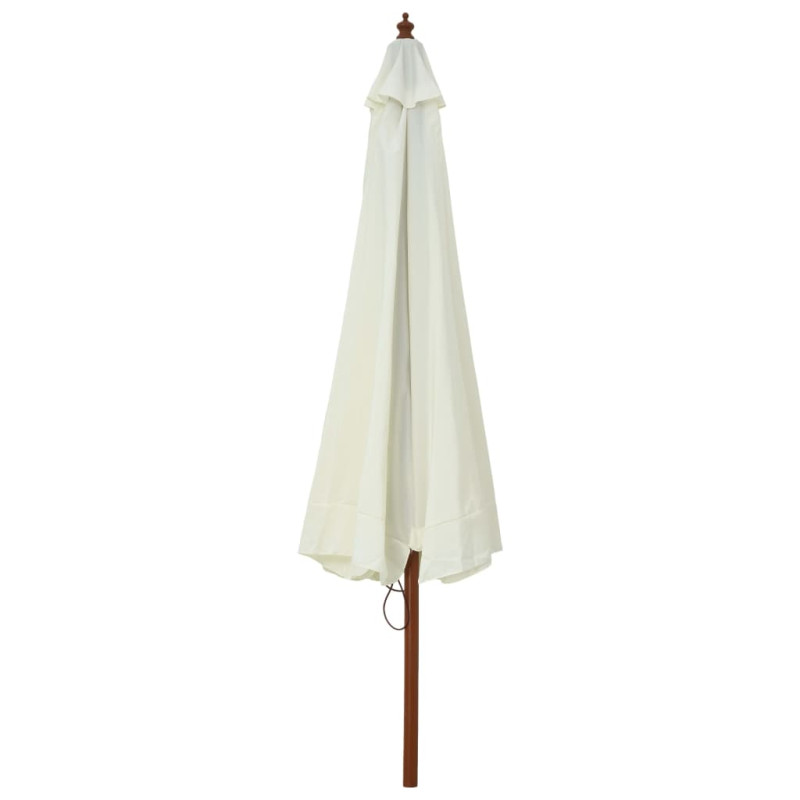 Parasol ogrodowy na drewnianym słupku, 330 cm, piaskowa biel