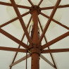 Parasol ogrodowy na drewnianym słupku, 330 cm, piaskowa biel