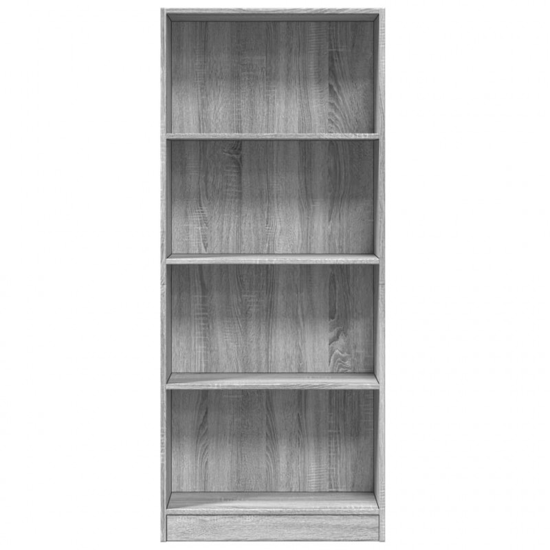 Regał, szary dąb sonoma, 60x24x143 cm, materiał drewnopochodny