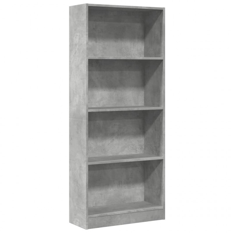 Regał, szarość betonu, 60x24x143 cm, materiał drewnopochodny