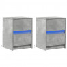Szafki nocne z podświetleniem LED, 2 szt., szarość betonu