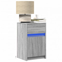 Szafki nocne z oświetleniem LED, 2 szt., szary dąb sonoma