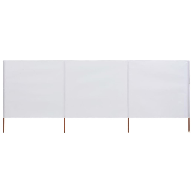 Parawan 3-skrzydłowy z tkaniny, 400x80 cm, piaskowy biały