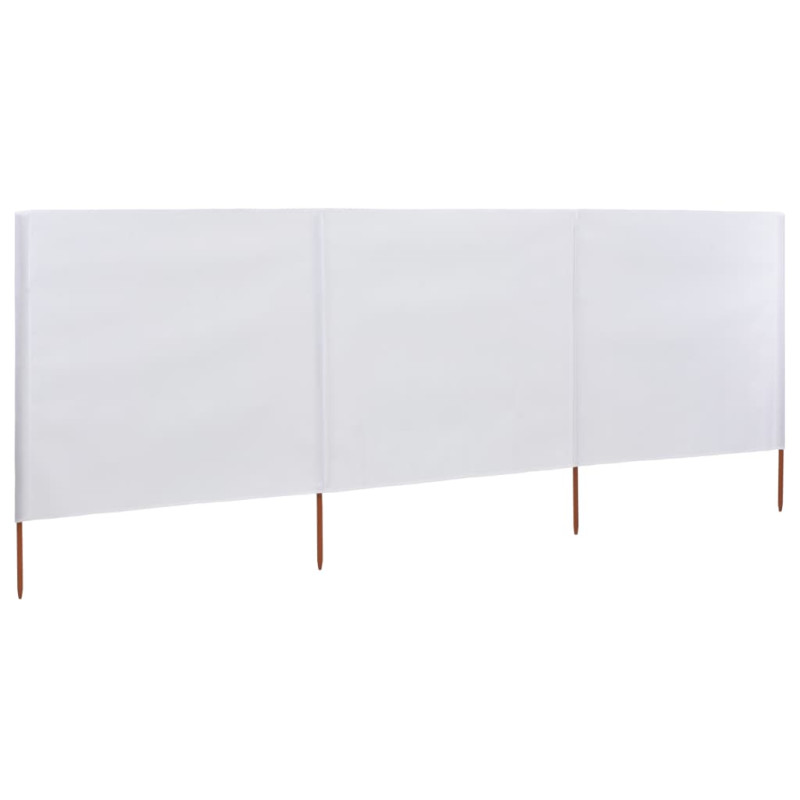 Parawan 3-skrzydłowy z tkaniny, 400x80 cm, piaskowy biały
