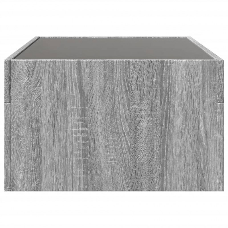 Stolik kawowy z LED Infinity, szary dąb sonoma, 90x50x30 cm