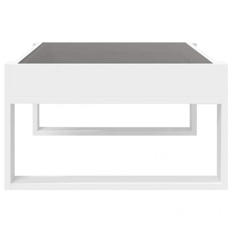 Stolik kawowy z LED Infinity, biały, 90x53x30 cm