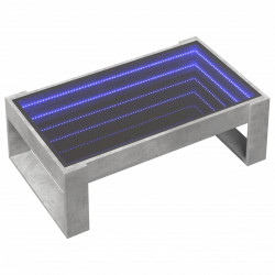Stolik kawowy z LED Infinity, szarość betonu, 90x53x30 cm