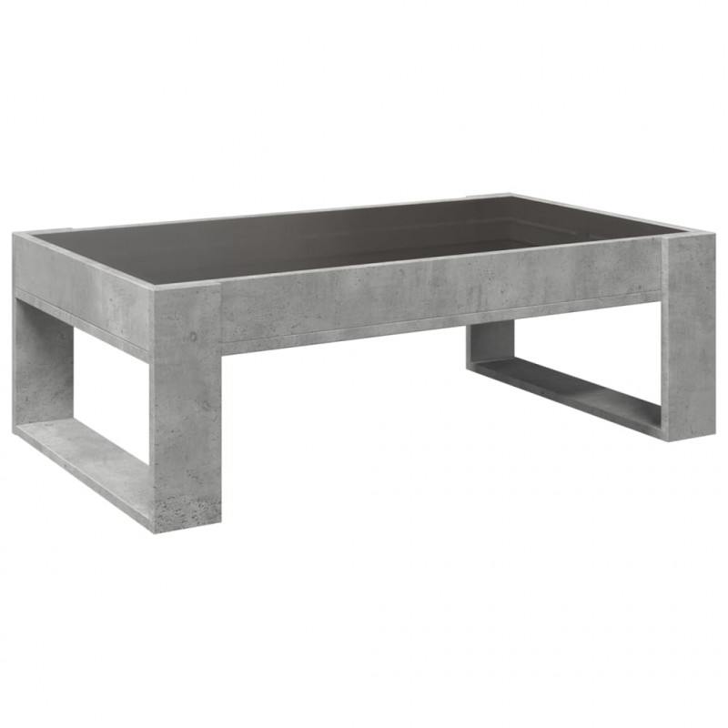 Stolik kawowy z LED Infinity, szarość betonu, 90x53x30 cm