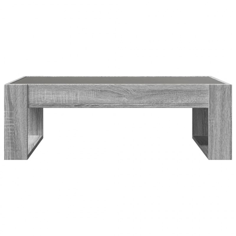 Stolik kawowy z LED Infinity, szary dąb sonoma, 90x53x30 cm