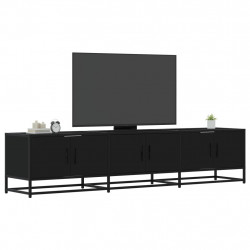 Szafka pod TV, czarna, 180x35x41 cm, materiał drewnopochodny