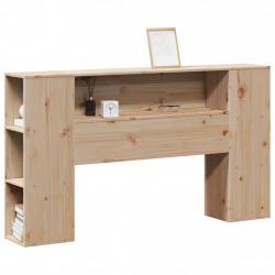 Wezgłowie do łóżka, z półkami, 140 cm, lite drewno sosnowe
