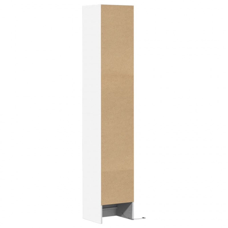 Szafka z LED, biała, 36x32,5x200 cm, materiał drewnopochodny