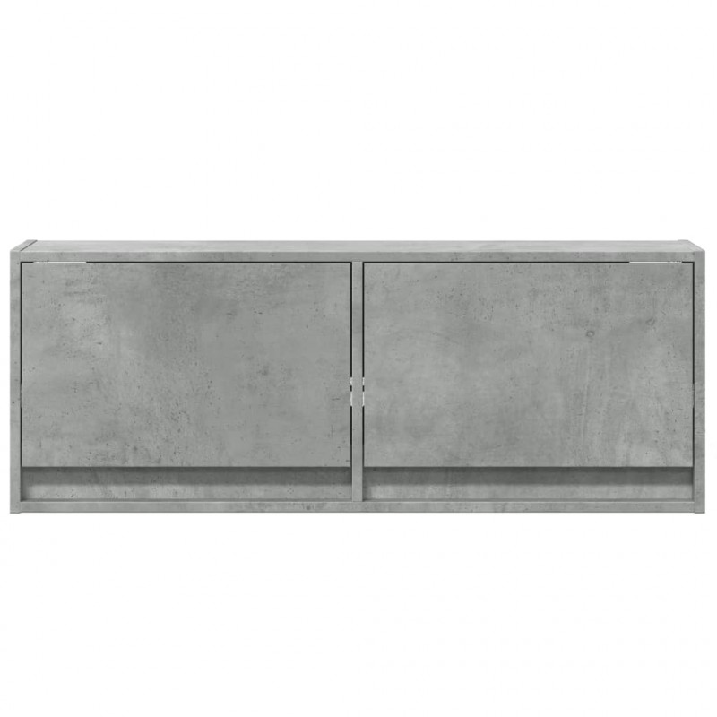 Ścienna szafka TV z LED, szarość betonu, 100x31x35 cm