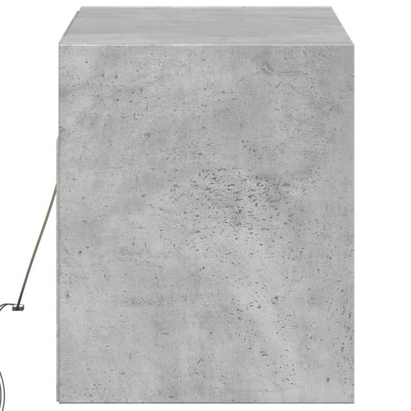 Ścienna szafka TV z LED, szarość betonu, 100x31x35 cm