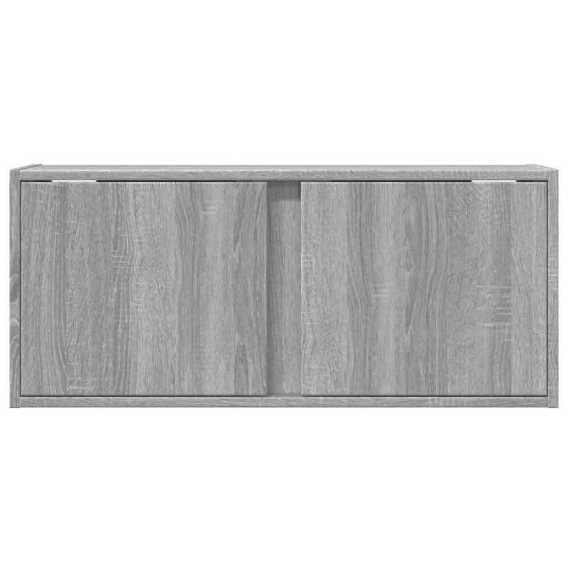 Ścienna szafka TV z LED, szary dąb sonoma, 80x31x35 cm