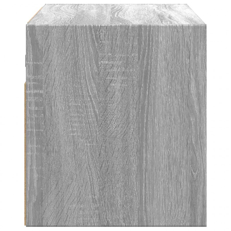 Ścienna szafka TV z LED, szary dąb sonoma, 80x31x35 cm