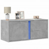 Ścienna szafka TV z LED, szarość betonu, 80x31x35 cm