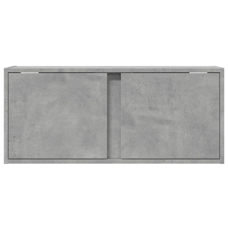 Ścienna szafka TV z LED, szarość betonu, 80x31x35 cm