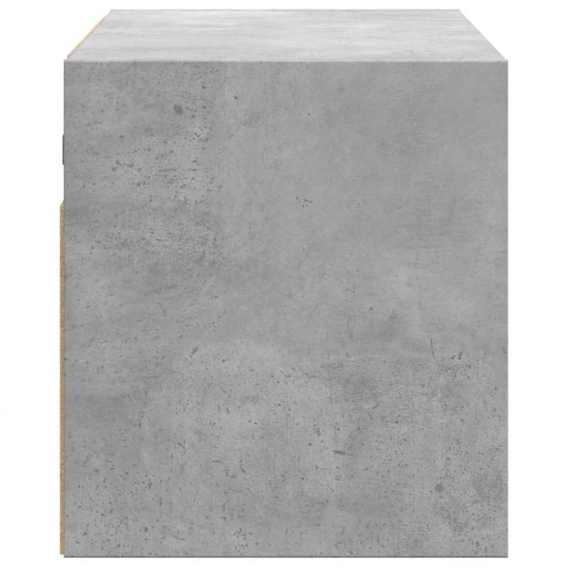 Ścienna szafka TV z LED, szarość betonu, 80x31x35 cm