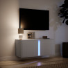 Ścienna szafka TV z LED, biała, 80x31x35 cm