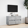 Ścienna szafka TV z LED, szarość betonu, 80x31x45 cm