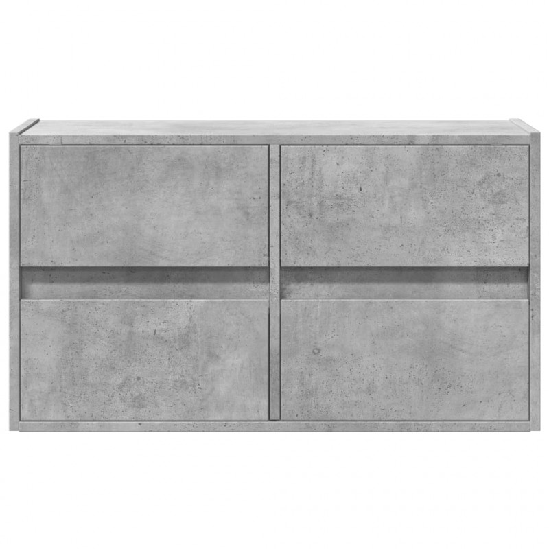 Ścienna szafka TV z LED, szarość betonu, 80x31x45 cm