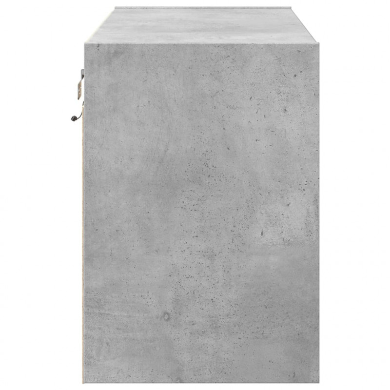 Ścienna szafka TV z LED, szarość betonu, 80x31x45 cm