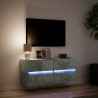 Ścienna szafka TV z LED, szarość betonu, 100x31x45 cm
