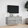 Ścienna szafka TV z LED, szary dąb sonoma, 100x31x45 cm