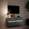 Ścienna szafka TV z LED, szary dąb sonoma, 100x31x45 cm