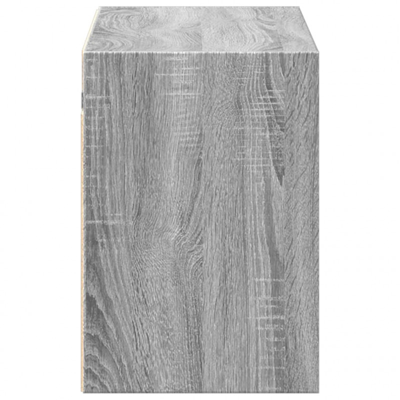 Ścienna szafka TV z LED, szary dąb sonoma, 100x31x45 cm
