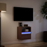 Ścienna szafka TV z LED, brązowy dąb, 41x31x45 cm
