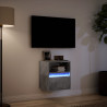 Ścienna szafka TV z LED, szarość betonu, 41x31x45 cm