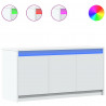 Szafka TV z LED, biała, 100x34x50 cm, materiał drewnopochodny