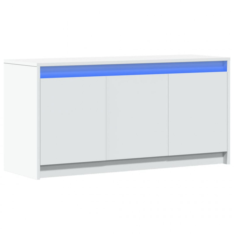 Szafka TV z LED, biała, 100x34x50 cm, materiał drewnopochodny